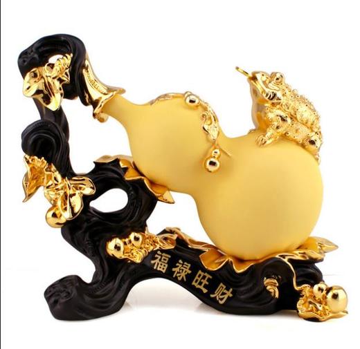 金葫蘆招財(cái)擺件 樹(shù)脂工藝融合中式美學(xué)的多功能家居裝飾